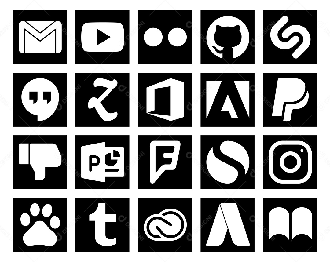 Pacote de ícones de mídia social Vetor EPS