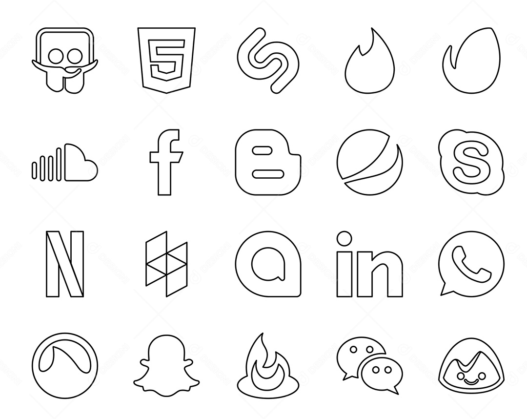 Pacote de ícones de mídia social Vetor EPS