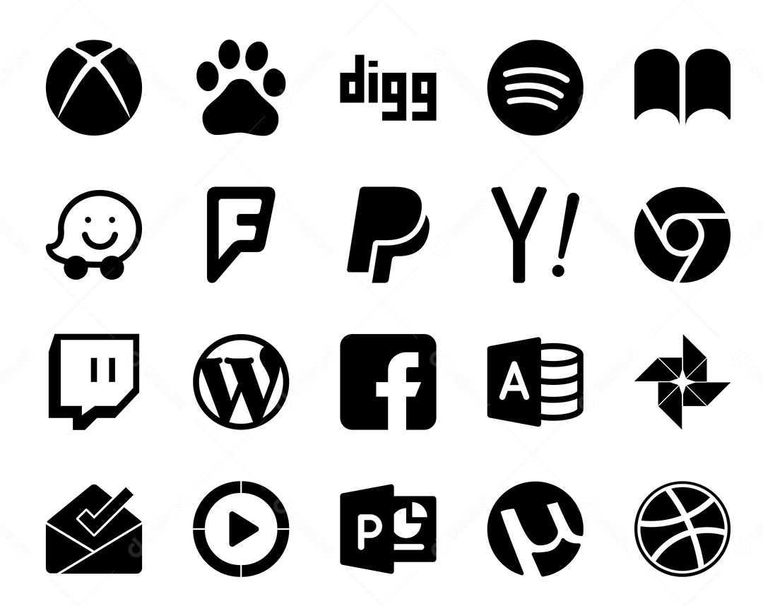 Pacote de ícones de mídia social Vetor EPS
