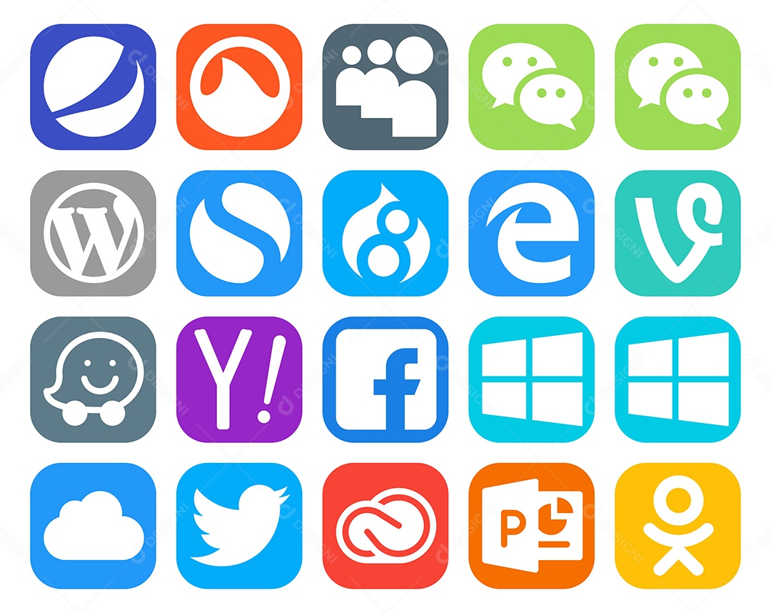 Pacote de ícones de mídia social Vetor EPS