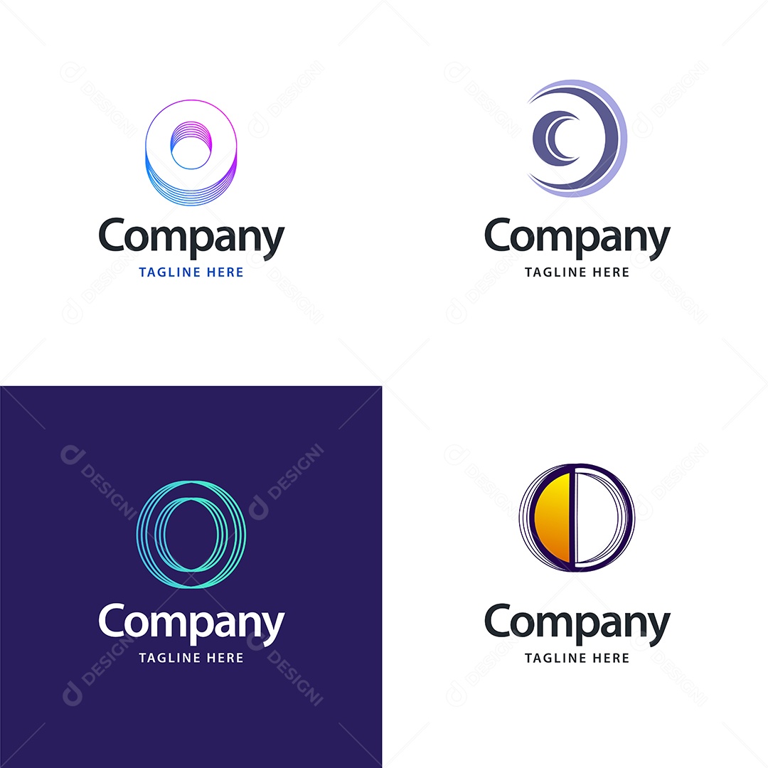 Logo O Personalizada Logotipos Modernos AI Editável