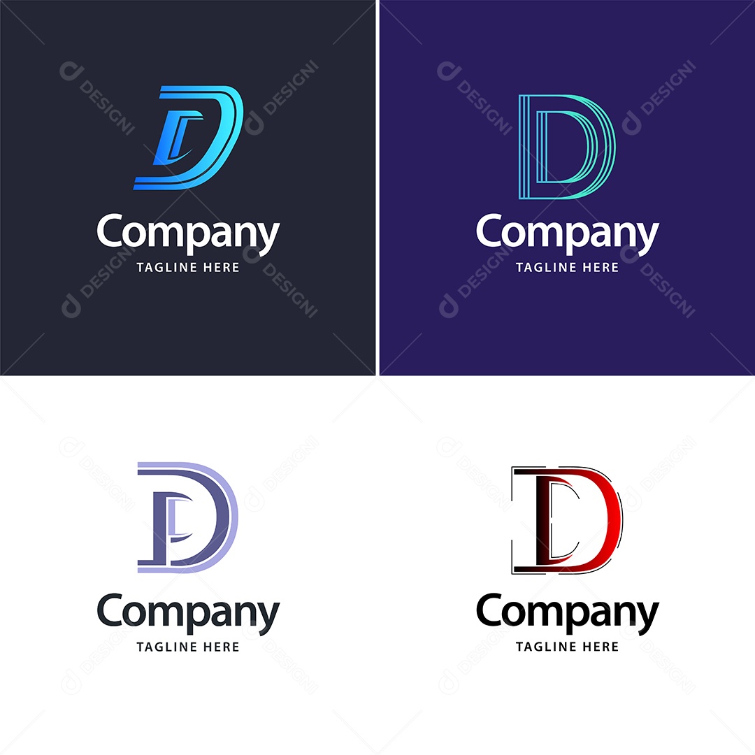 Logo D Personalizada Logotipos Modernos AI Editável