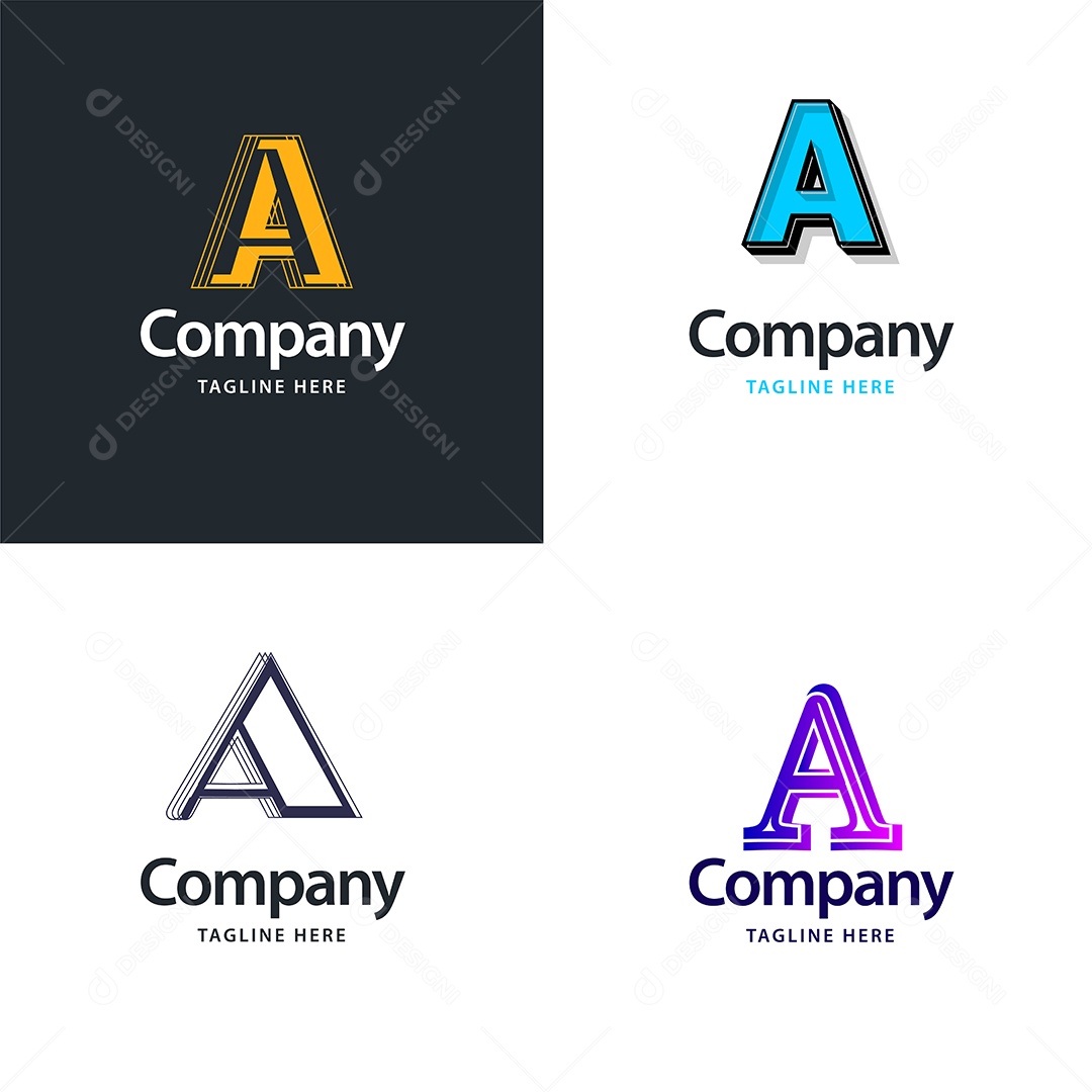 Logo A Personalizada Logotipos Modernos AI Editável