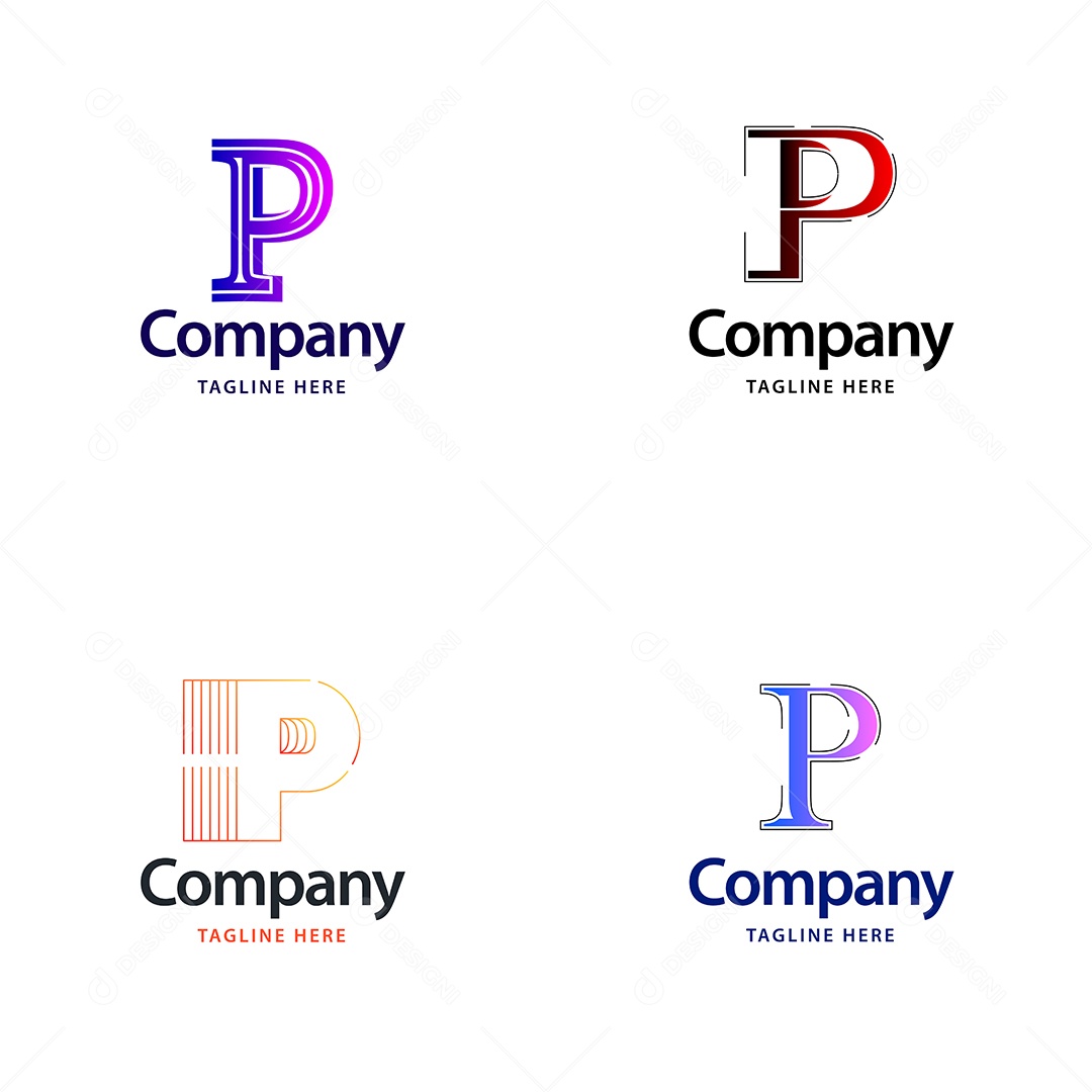 Logo P Personalizada Logotipos Modernos AI Editável