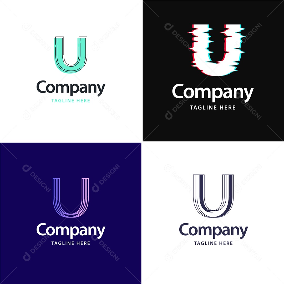 Logo U Personalizada Logotipos Modernos AI Editável