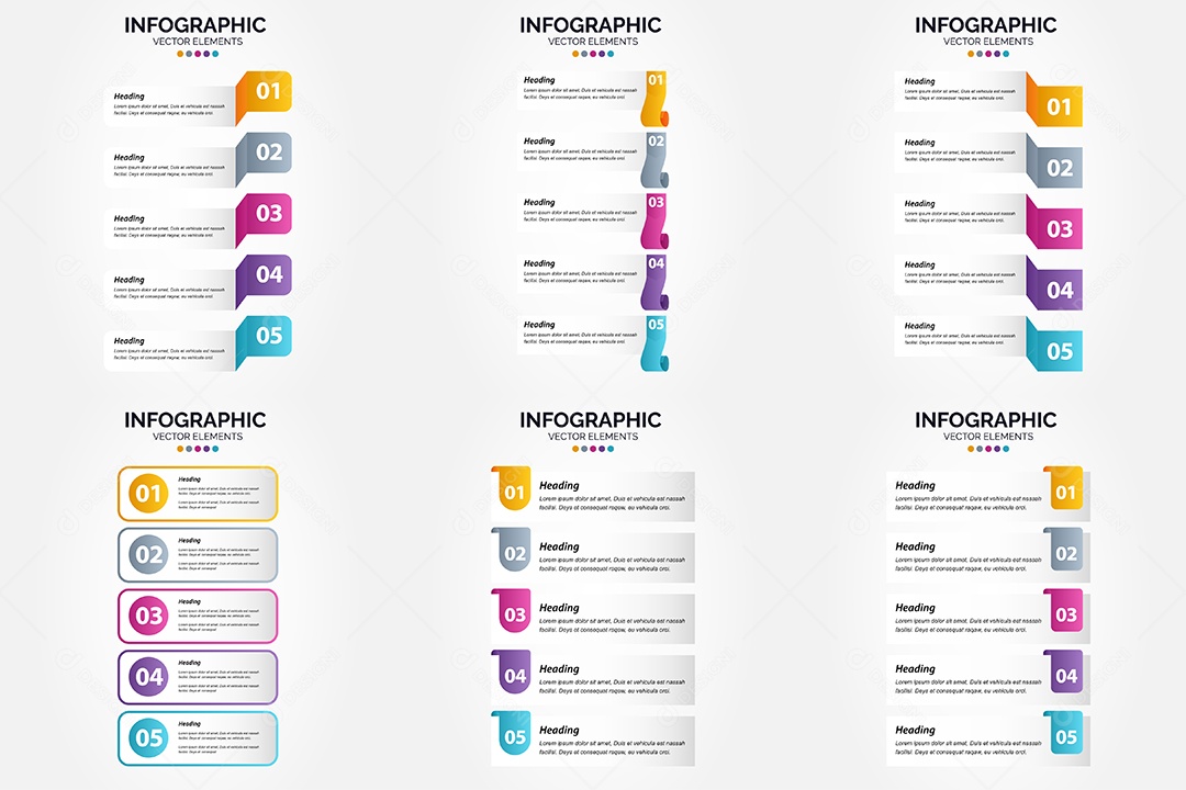 Conjunto de infográficos vetoriais Vetor EPS