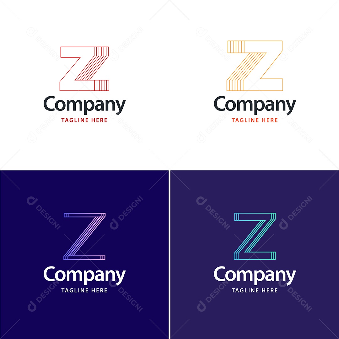 Logo Z Personalizada Logotipos Modernos AI Editável