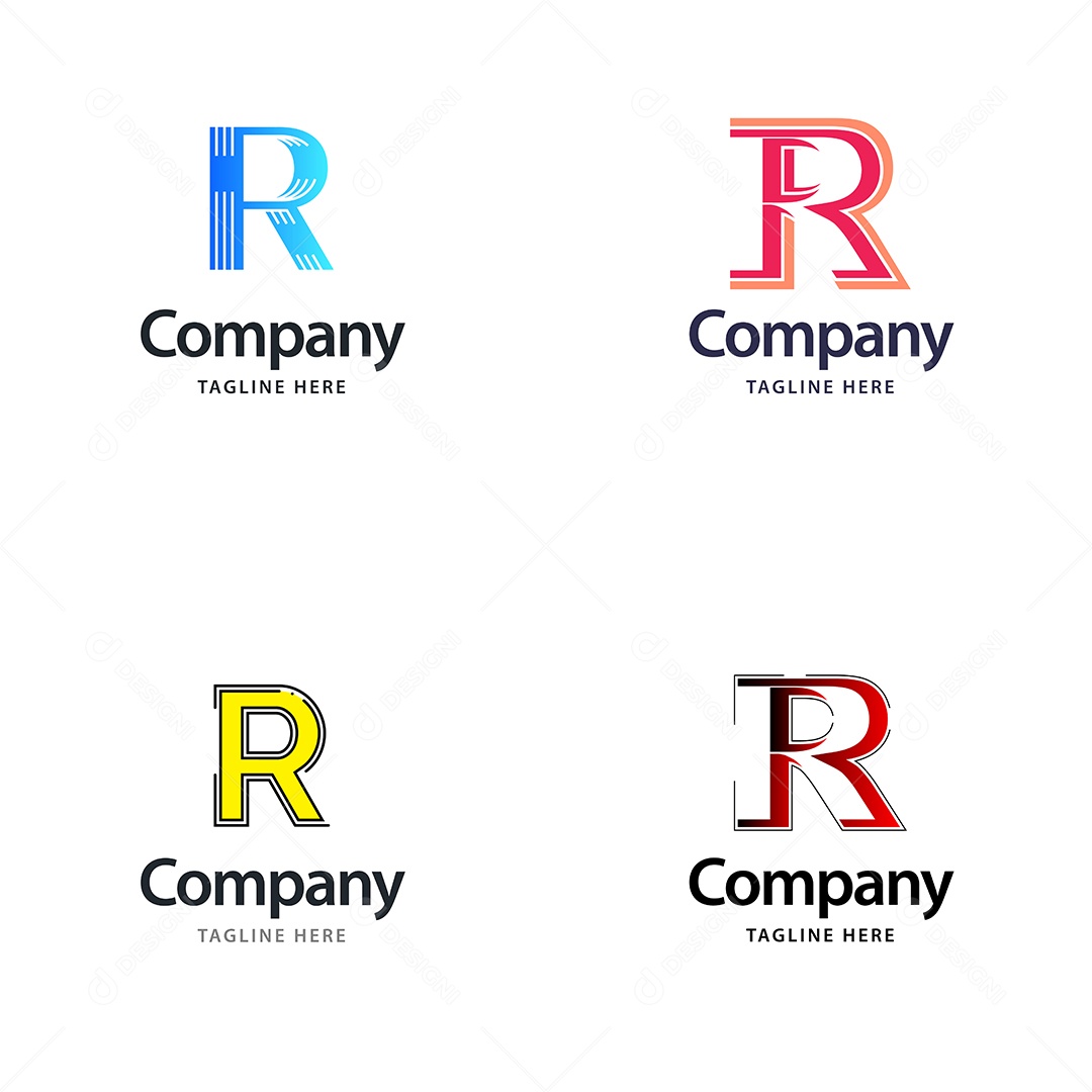 Logo R Personalizada Logotipos Modernos AI Editável