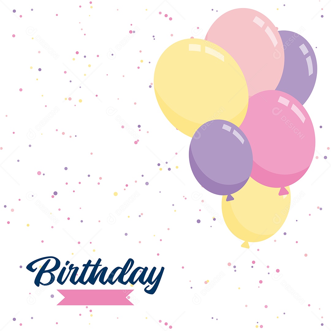 Texto de Feliz Aniversário Vetores EPS