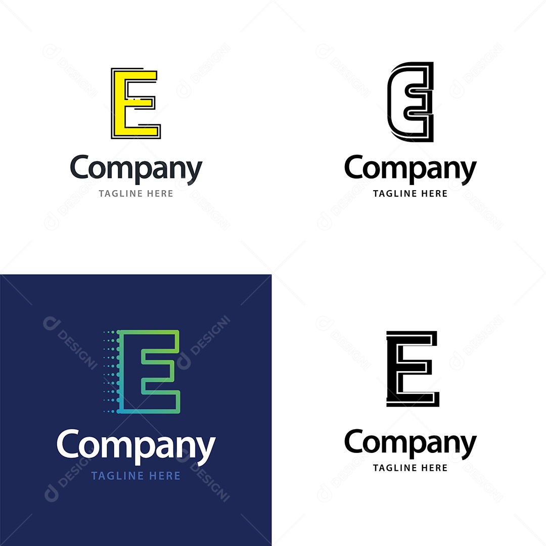 Logo E Personalizada Logotipos Modernos AI Editável