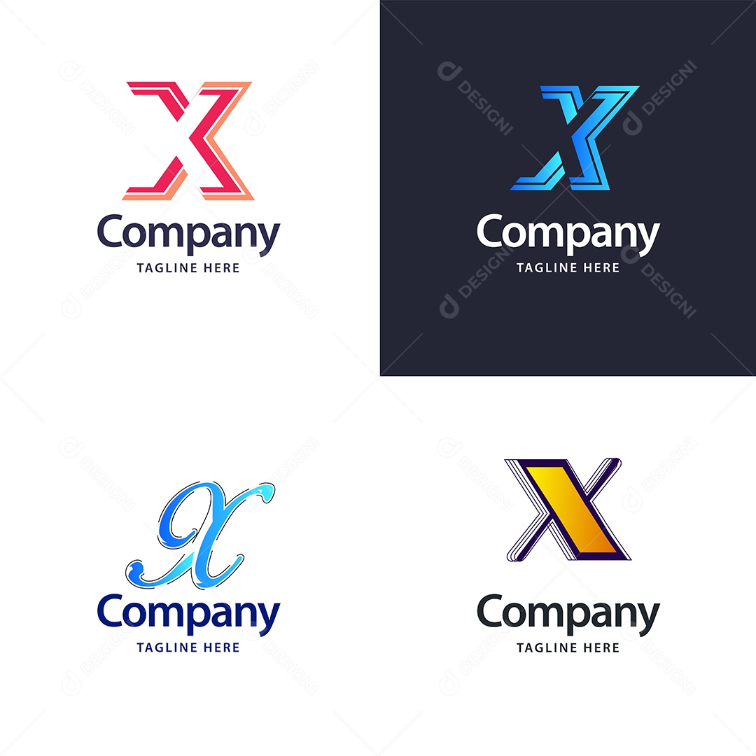 Logo X Personalizada Logotipos Modernos AI Editável