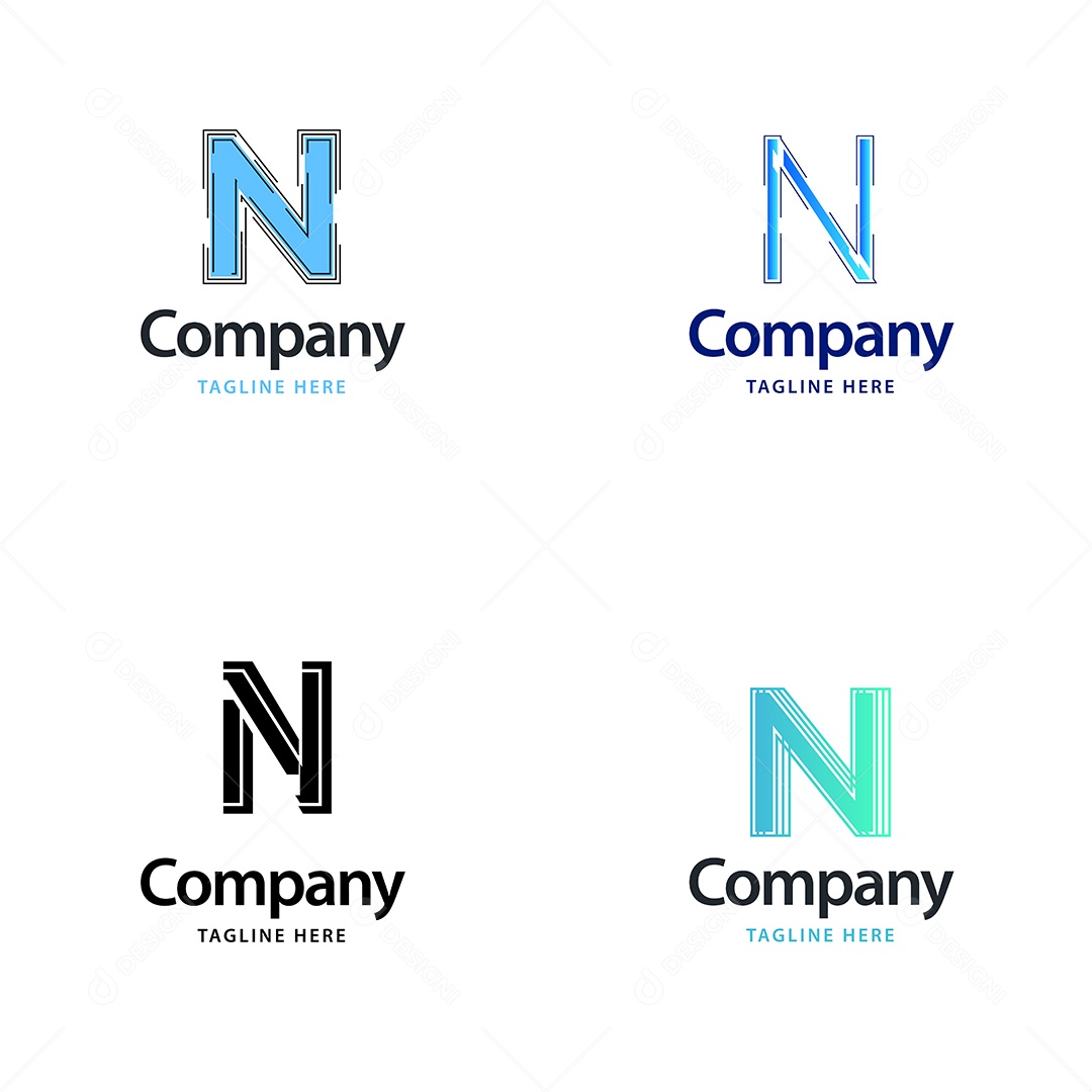 Logo N Personalizada Logotipos Modernos AI Editável