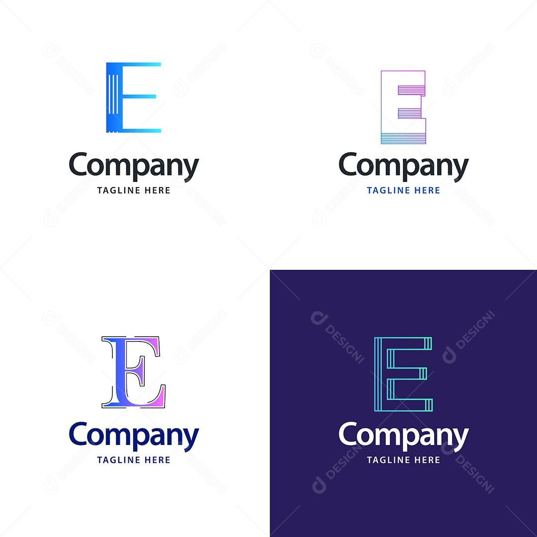 Logo E Personalizada Logotipos Modernos AI Editável
