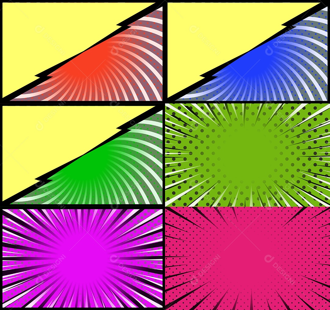 Vetor Retrô de Fundo em Quadrinhos Coloridos Vetor EPS