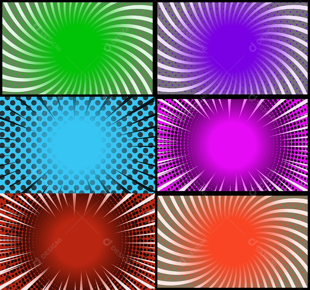 Vetor Retrô de Fundo em Quadrinhos Coloridos Vetor EPS