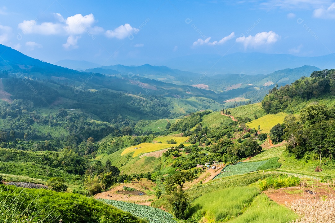 Vista da montanha Phu Chi Dao ou Phu Chee Dao em Chiang Rai