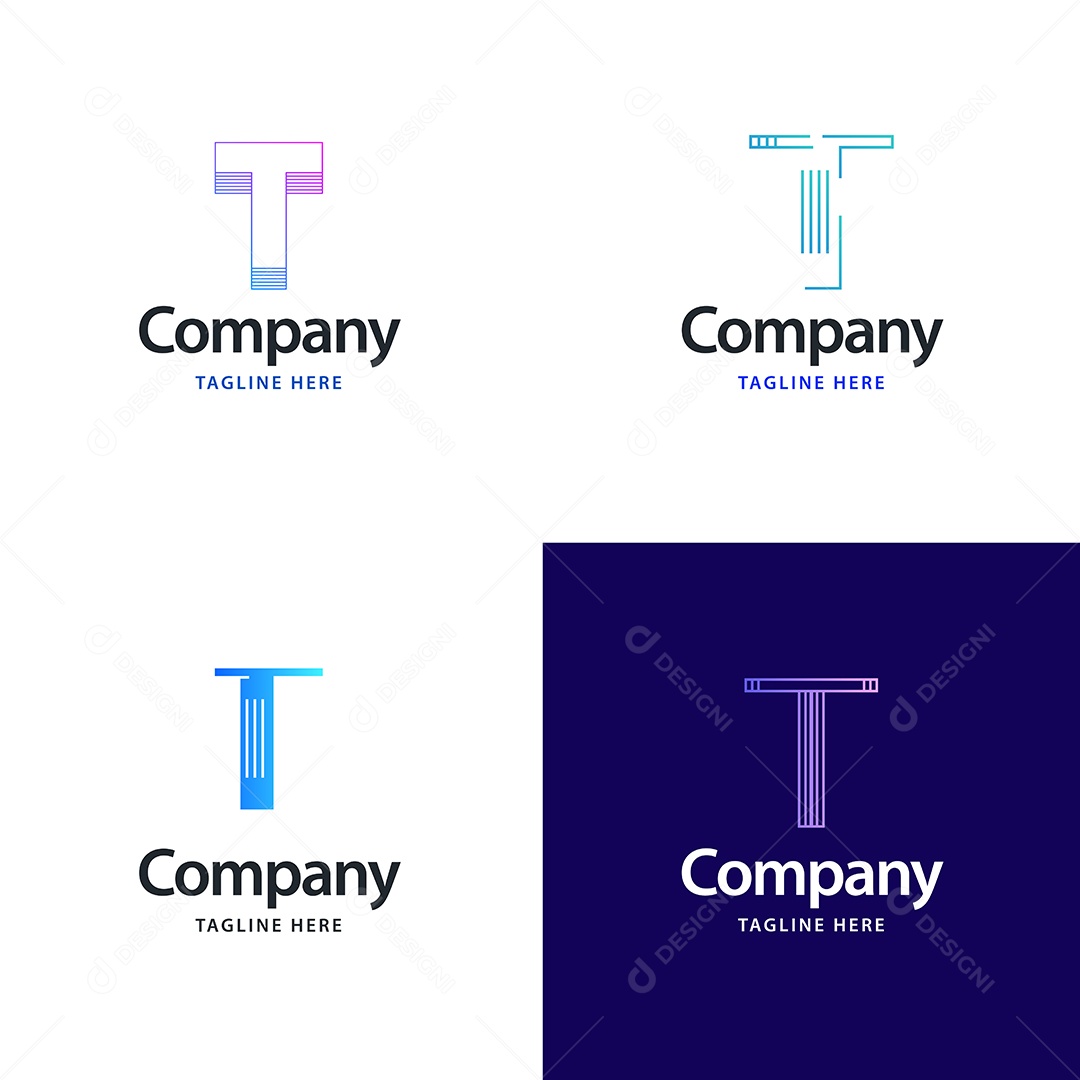 Logo T Personalizada Logotipos Modernos AI Editável