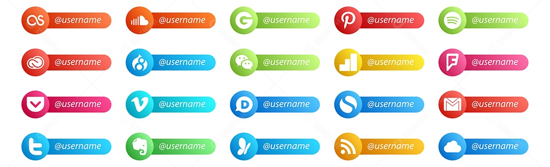 ícones de Mídia Social Vetor EPS