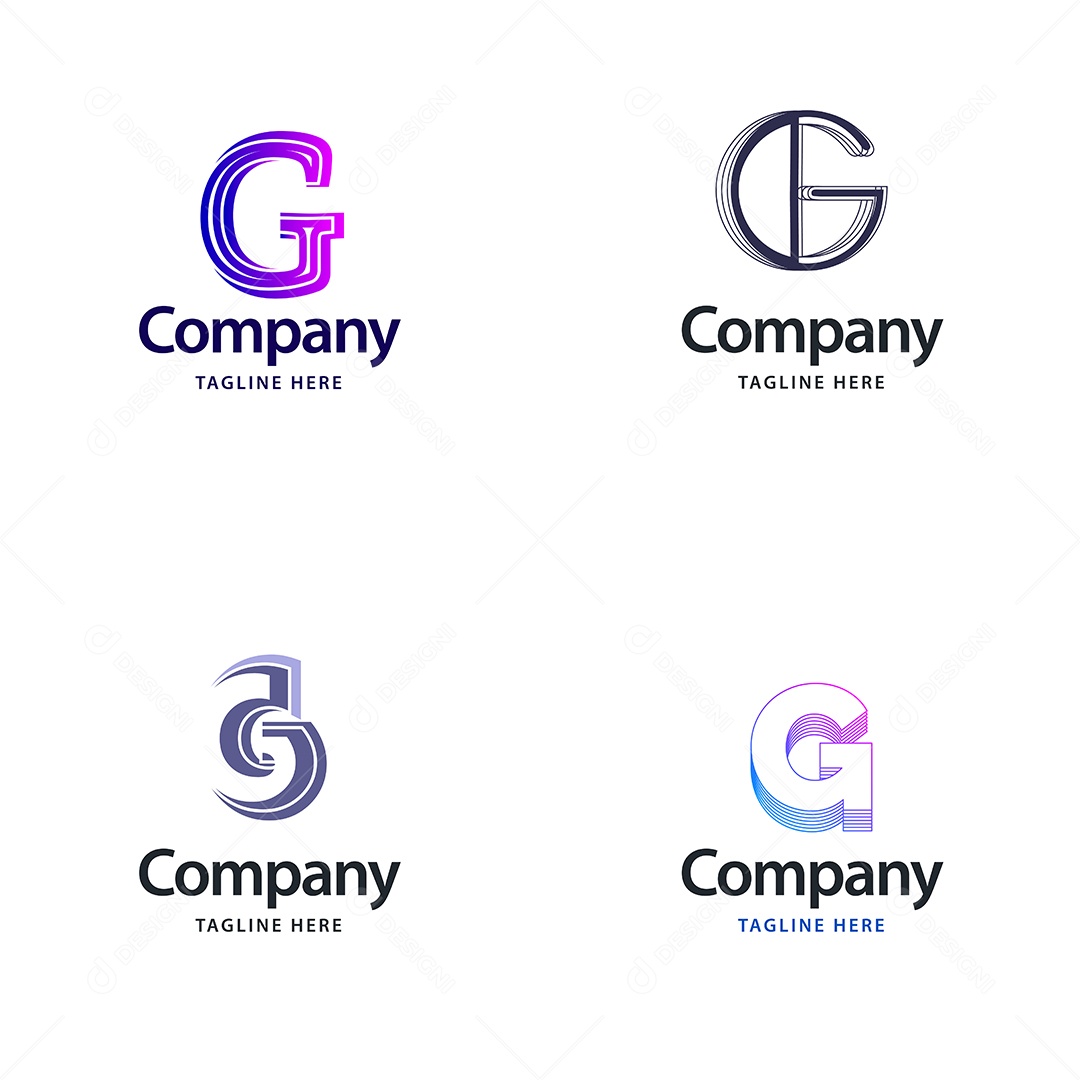 Logo G Personalizada Logotipos Modernos AI Editável