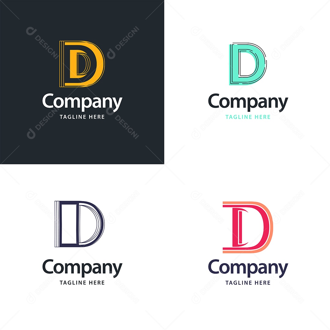 Logo D Personalizada Logotipos Modernos AI Editável
