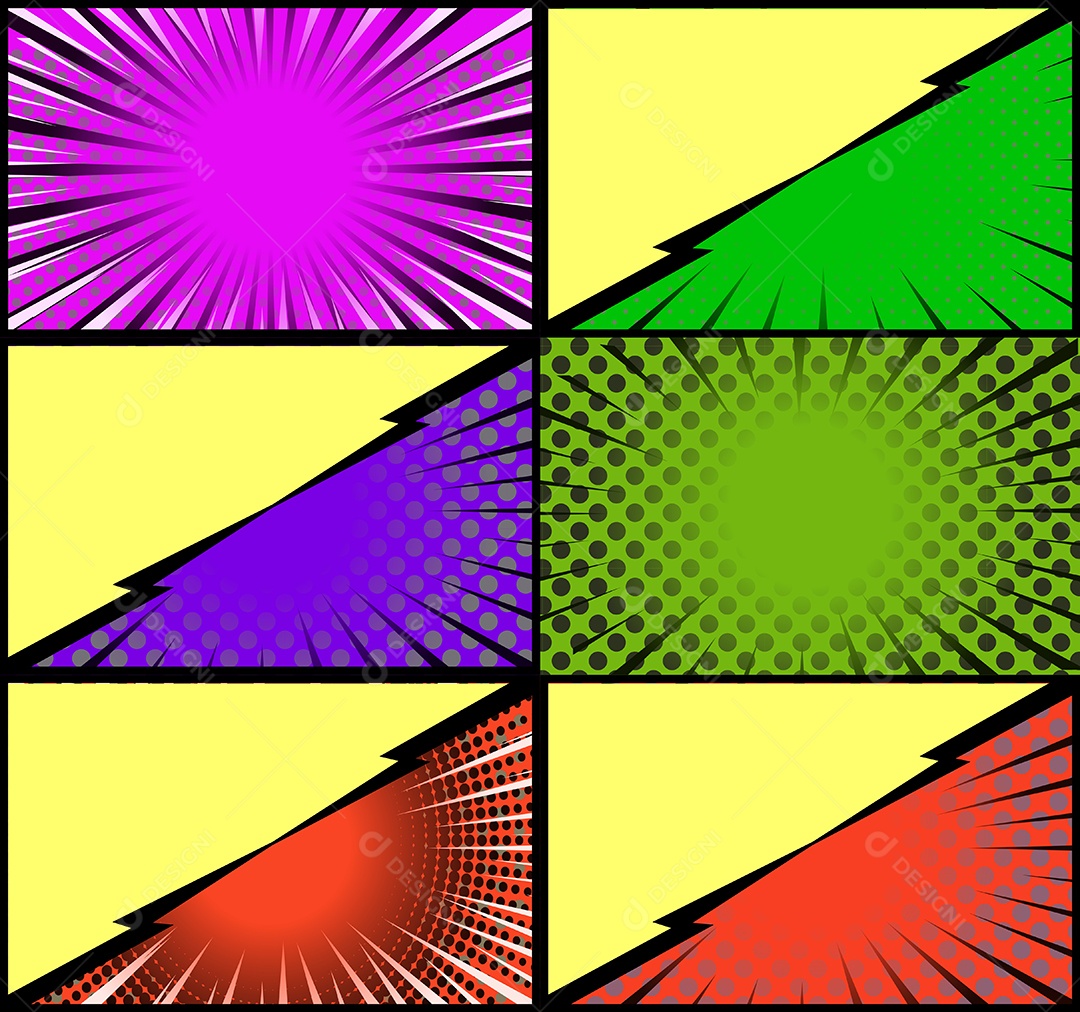 Vetor Retrô de Fundo em Quadrinhos Coloridos Vetor EPS