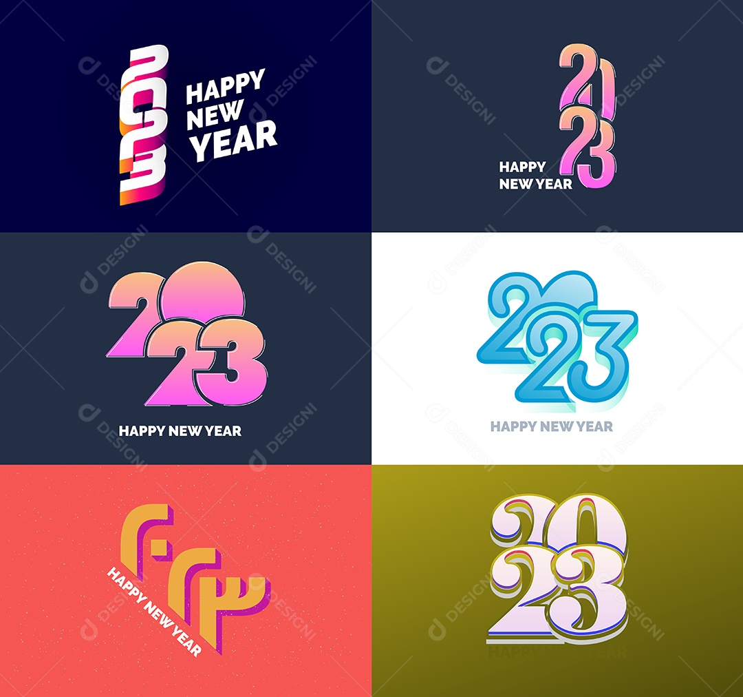 Conjunto De Logotipos 2023 Vetor EPS