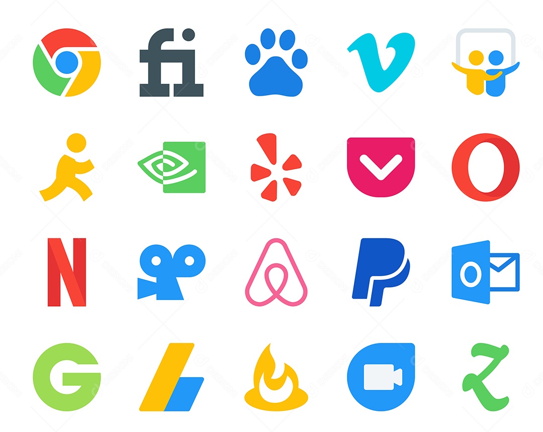 Pacote De Ícones De Redes Sociais Vetor EPS