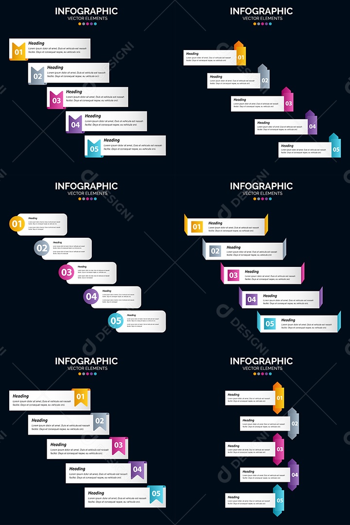 Pacote de Infográficos Vetoriais Vetor EPS