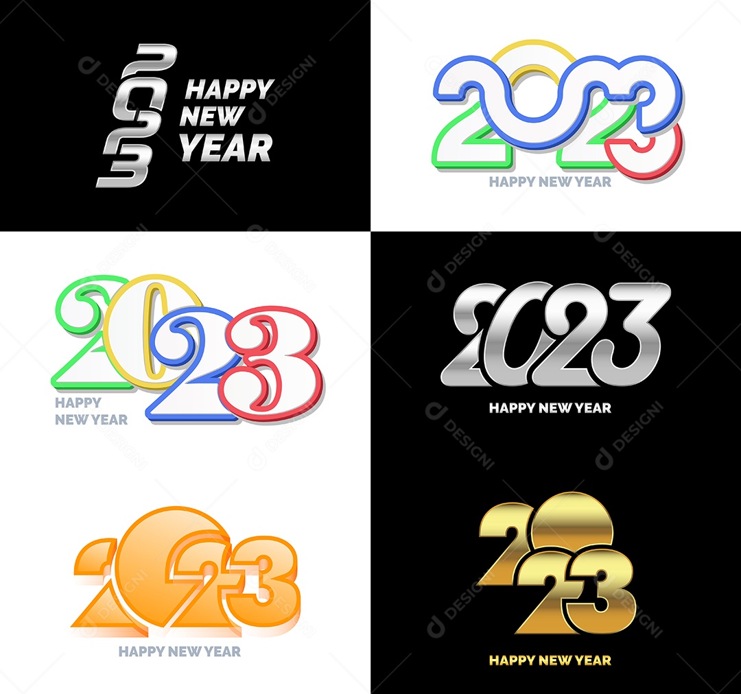 Conjunto De Logotipos 2023 Vetor EPS