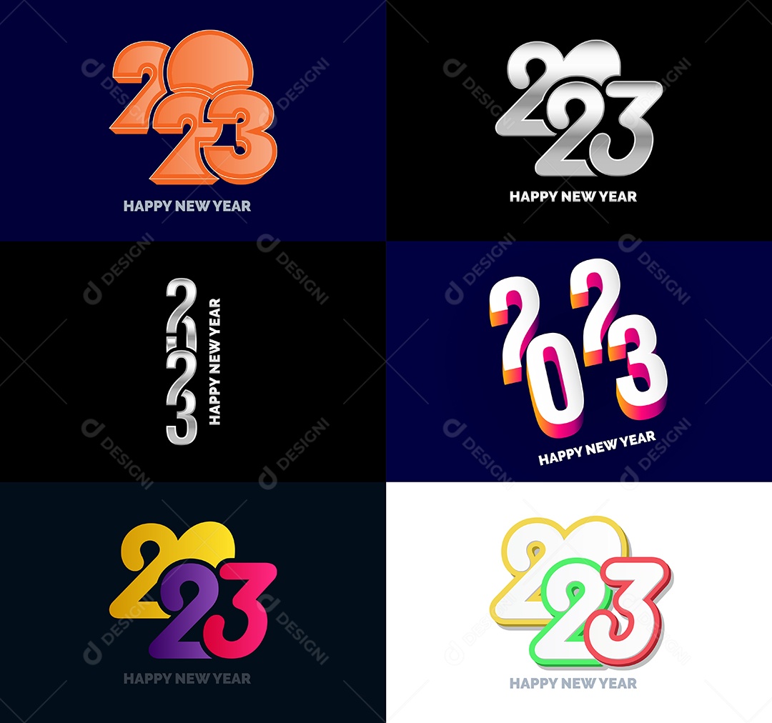 Conjunto De Logotipos 2023 Vetor EPS