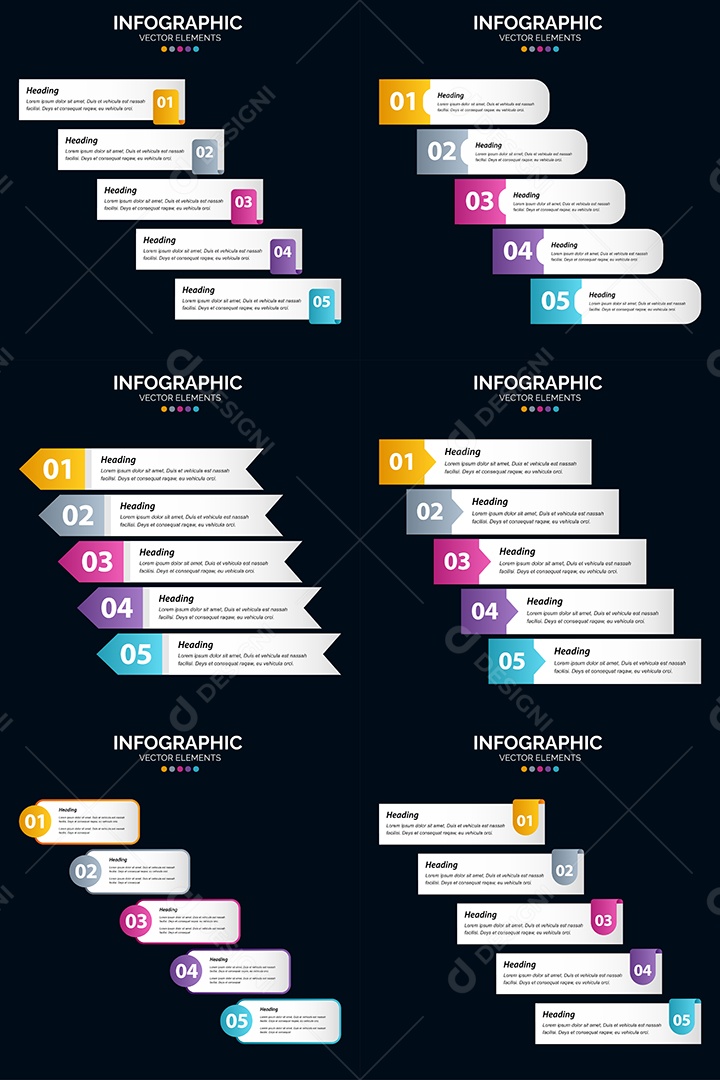 Pacote de Infográficos Vetoriais Vetor EPS