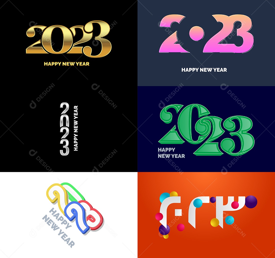 Conjunto De Logotipos 2023 Vetor EPS