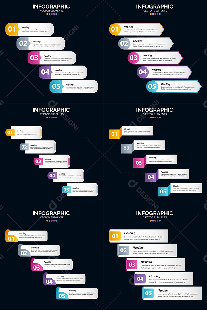 Pacote de Infográficos Vetoriais Vetor EPS