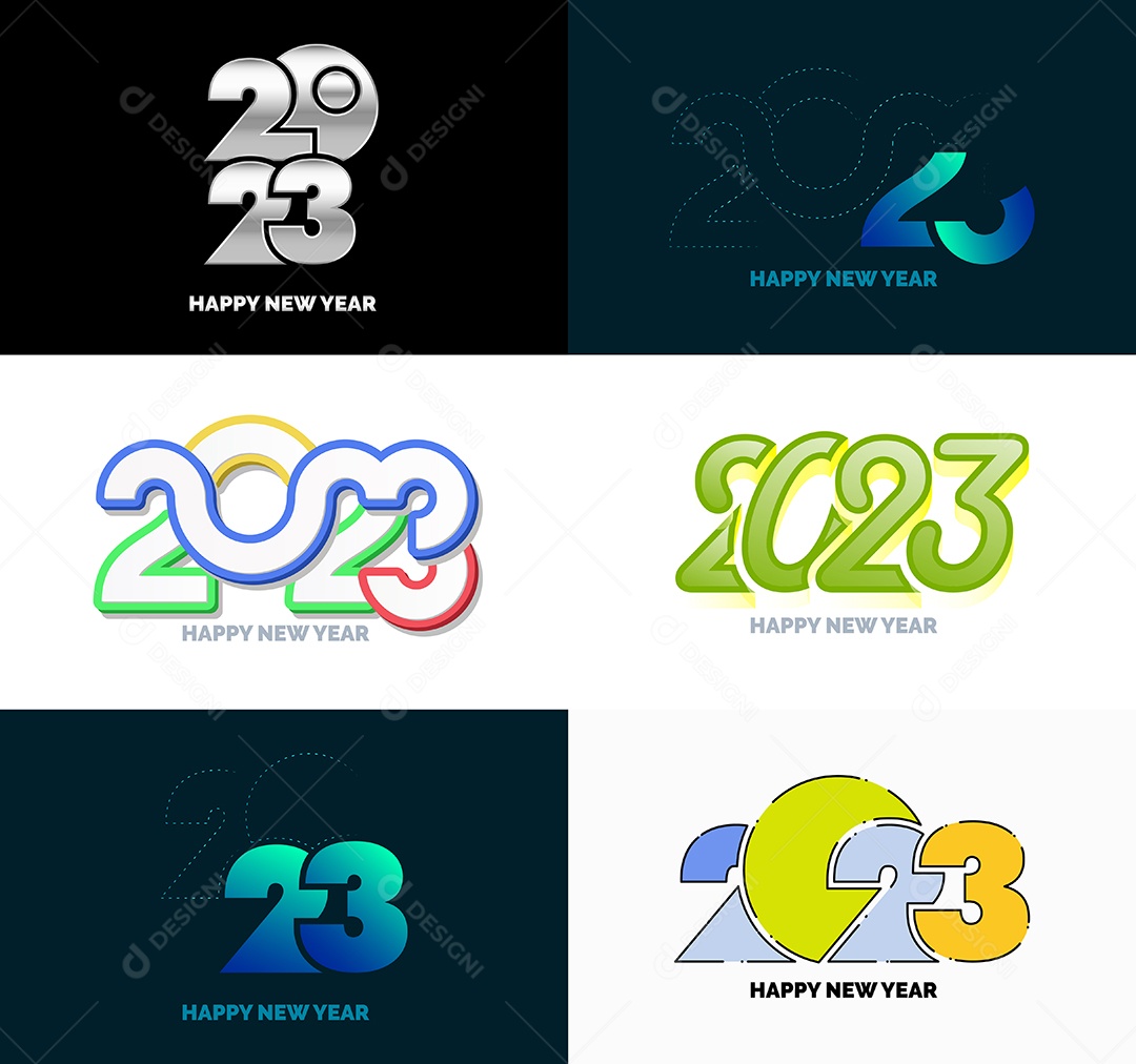 Conjunto De Logotipos 2023 Vetor EPS