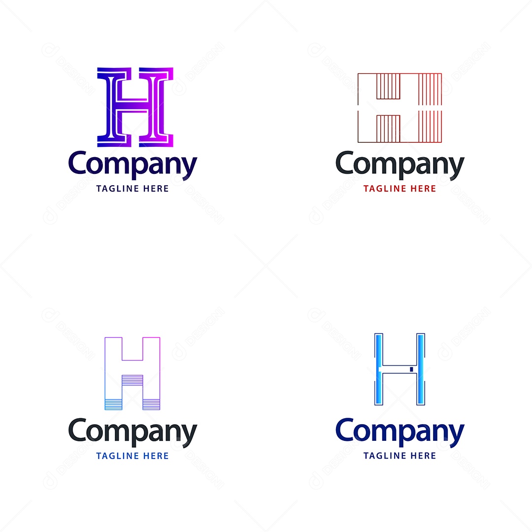 Logo H Personalizada Logotipos Modernos EPS