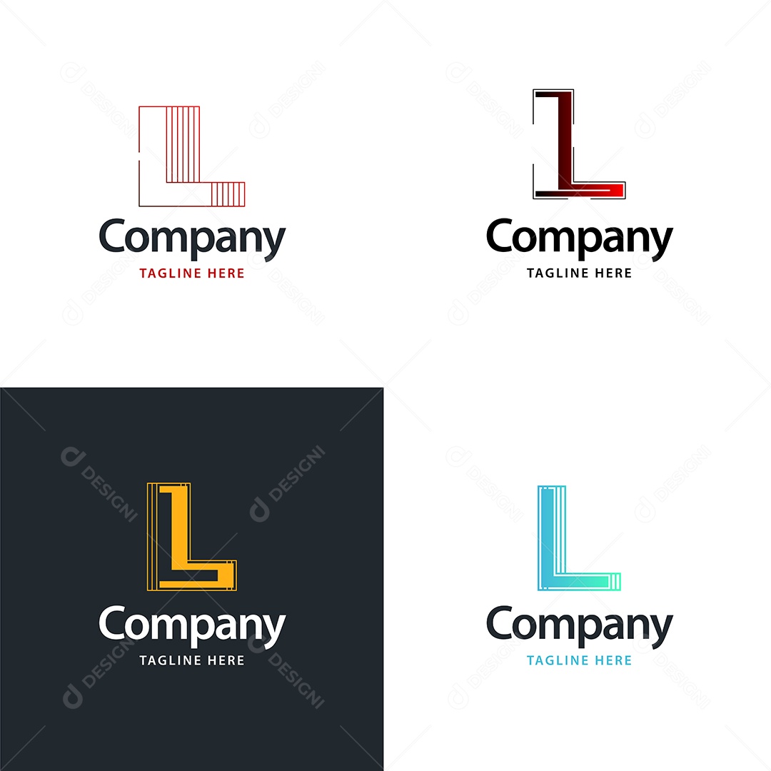 Logo L Personalizada Logotipos Modernos EPS