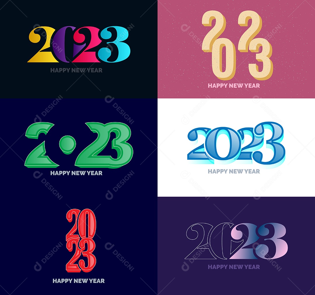 Conjunto De Logotipos 2023 Vetor EPS