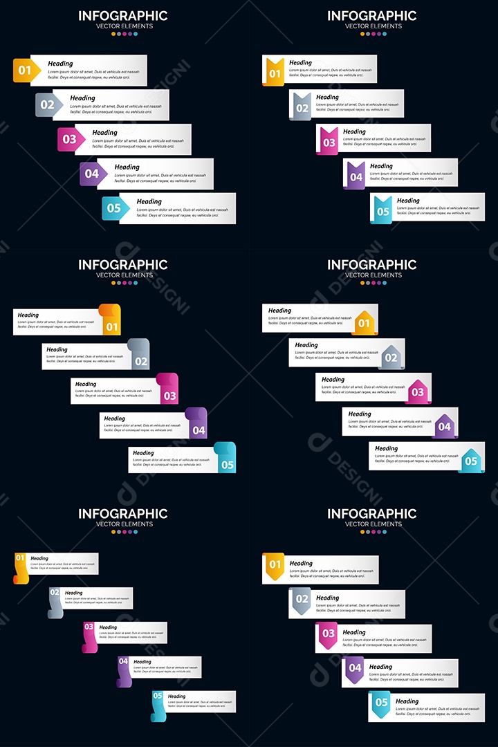 Pacote de Infográficos Vetoriais Vetor EPS