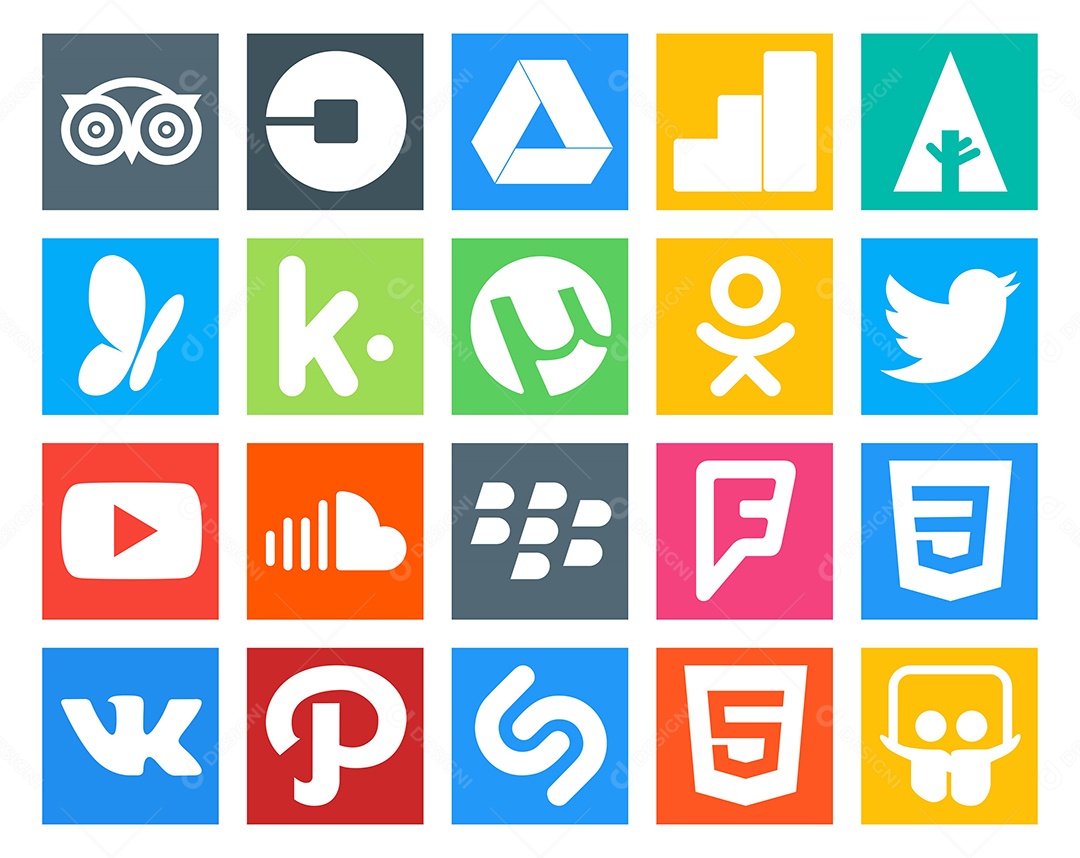 Pacote De Ícones De Redes Sociais Vetor EPS