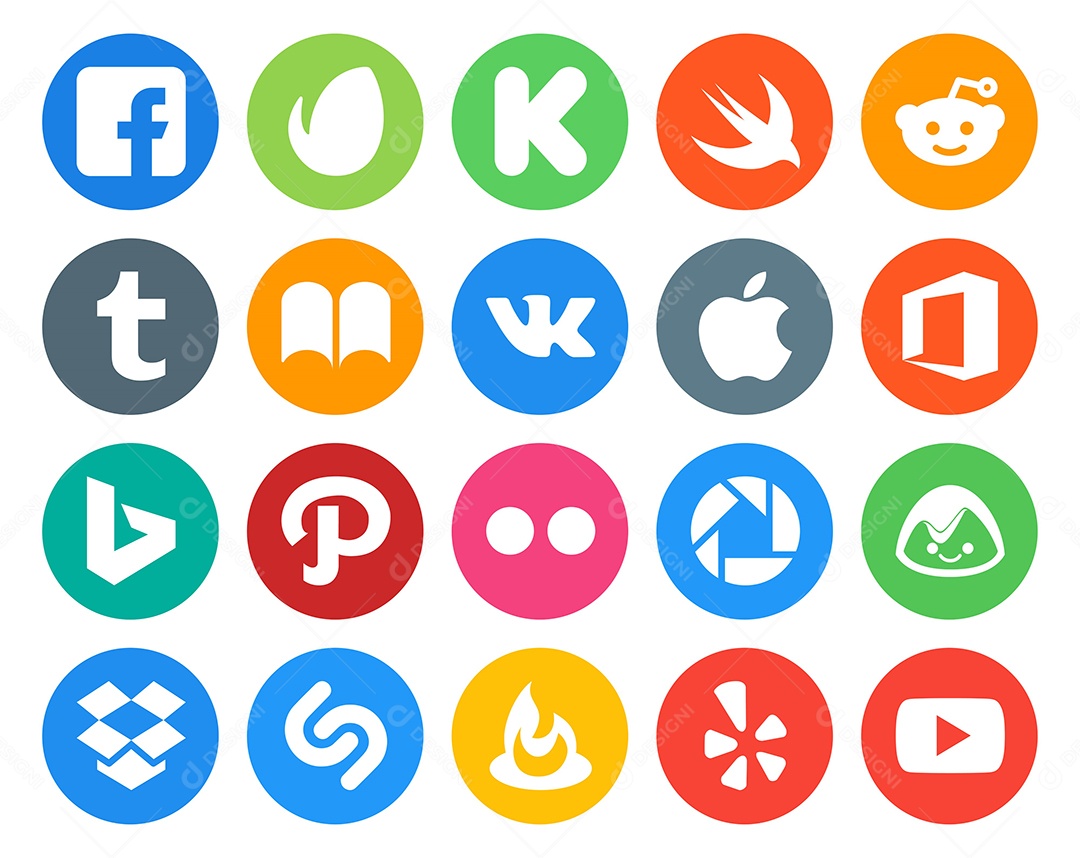 Pacote De Ícones De Redes Sociais Vetor EPS