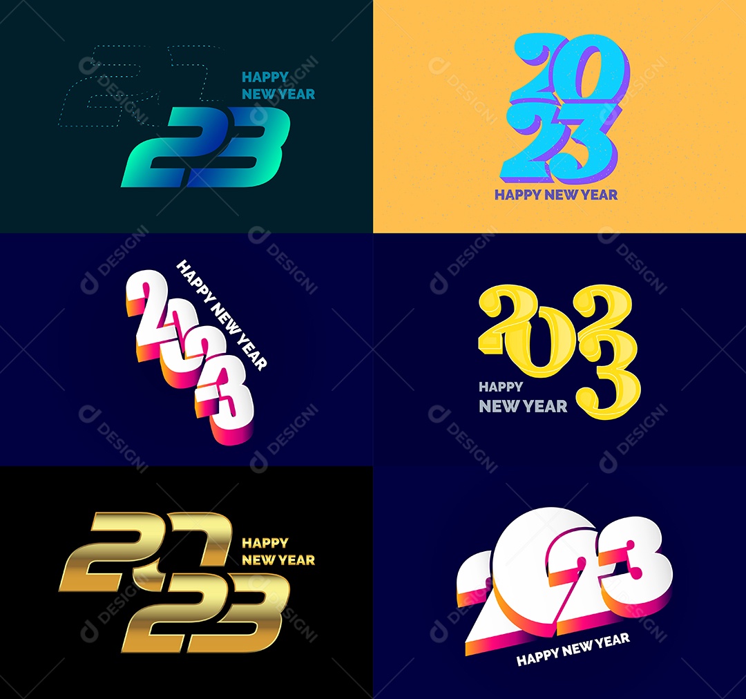Conjunto De Logotipos 2023 Vetor EPS
