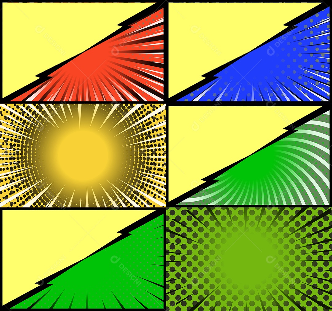 Fundo De Quadrinhos Coloridos Vetor EPS