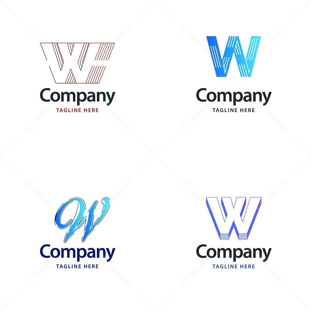 Logo W Personalizada Logotipos Modernos EPS