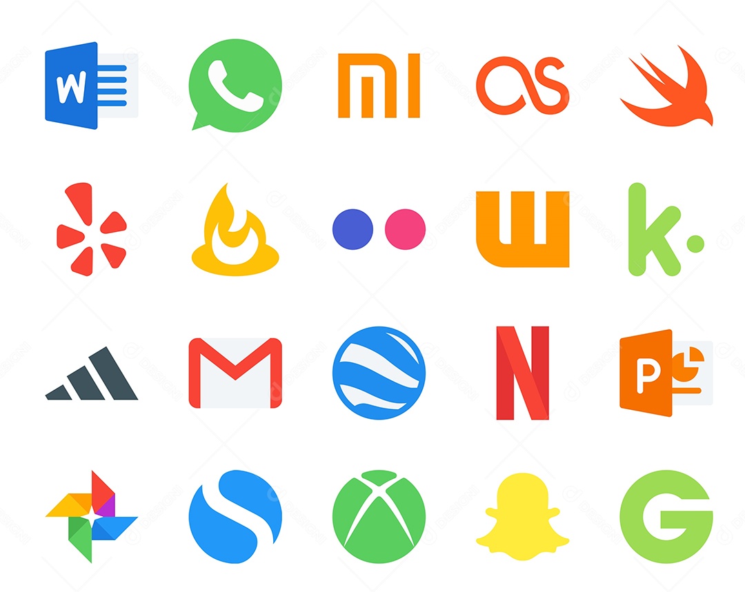 Pacote De Ícones De Redes Sociais Vetor EPS