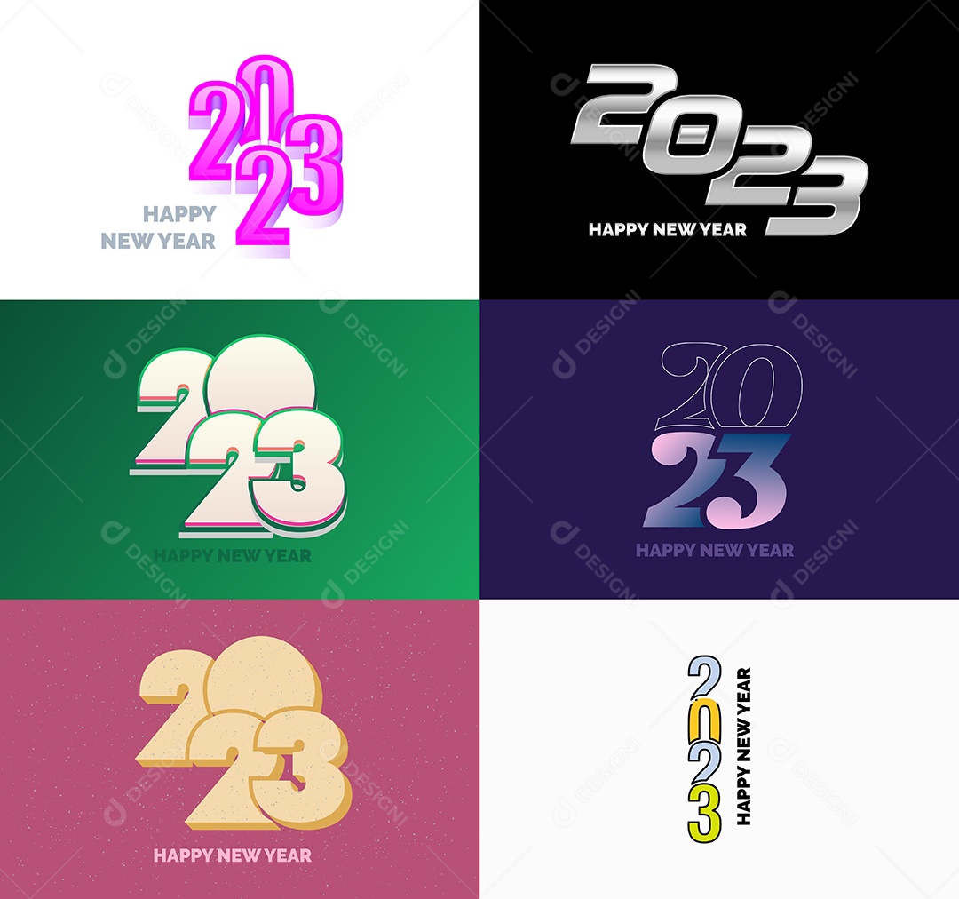 Conjunto De Logotipos 2023 Vetor EPS
