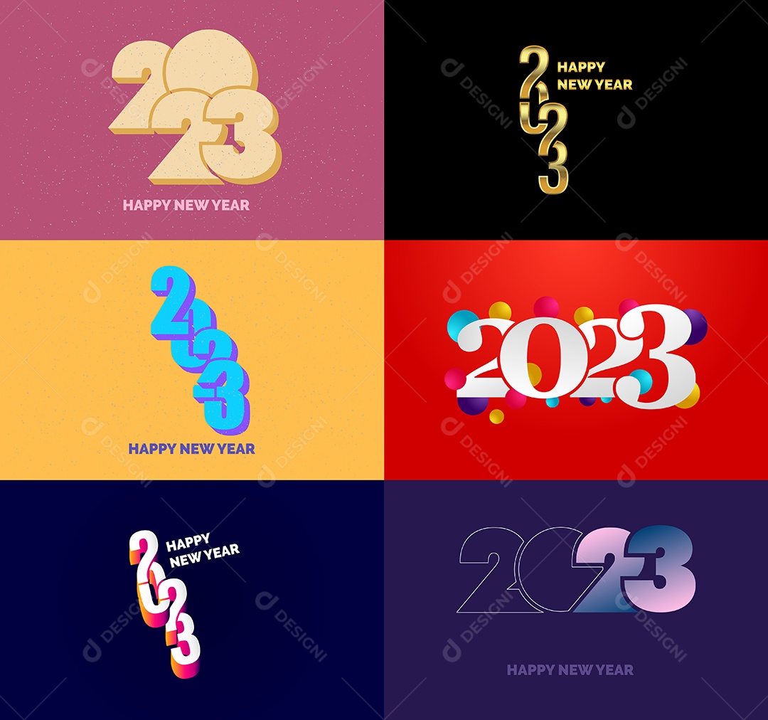 Conjunto De Logotipos 2023 Vetor EPS