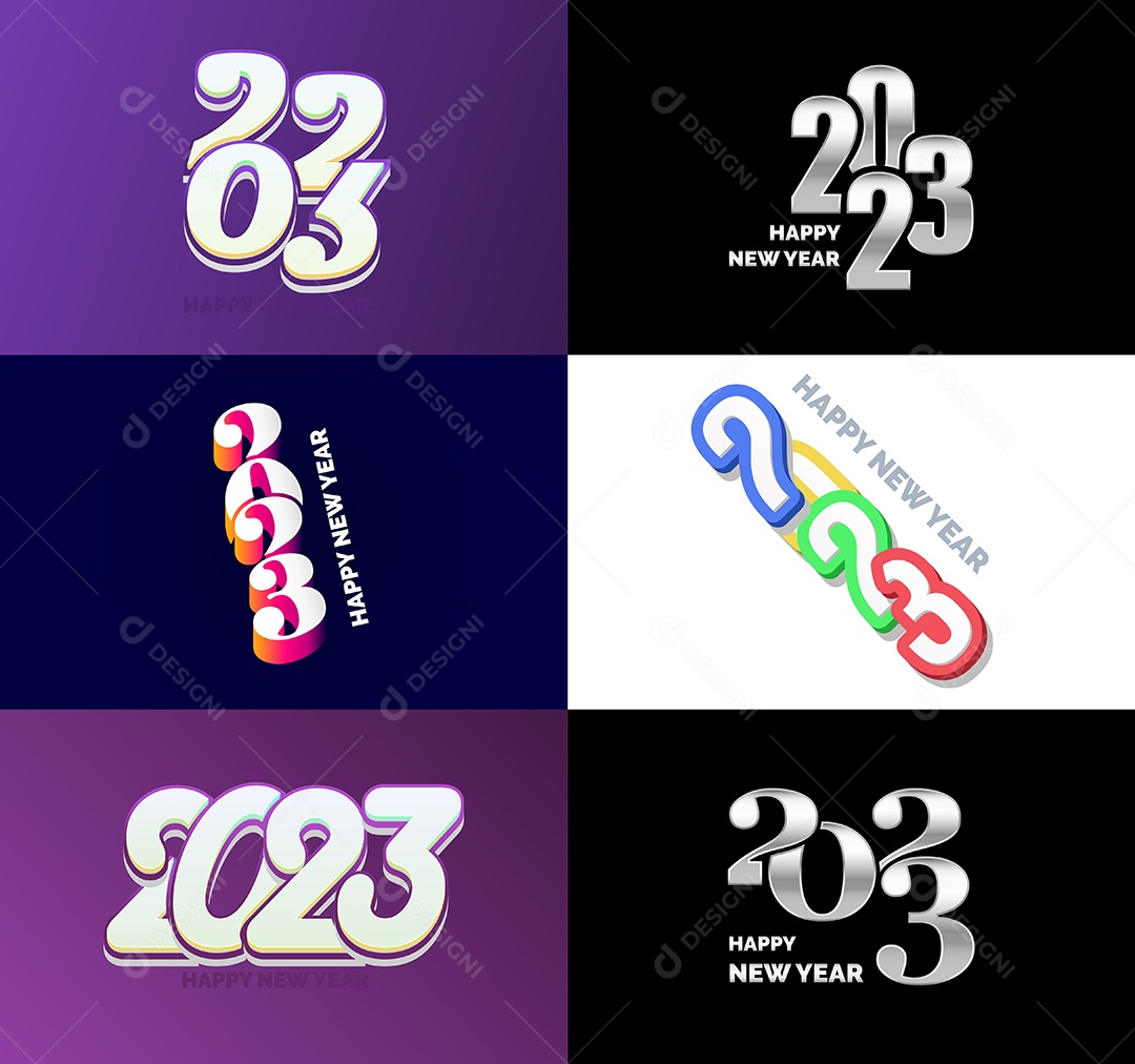 Conjunto De Logotipos 2023 Vetor EPS