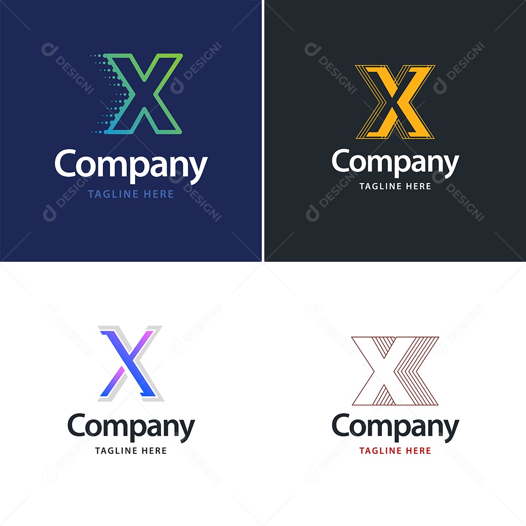 Logo X Personalizada Logotipos Modernos EPS