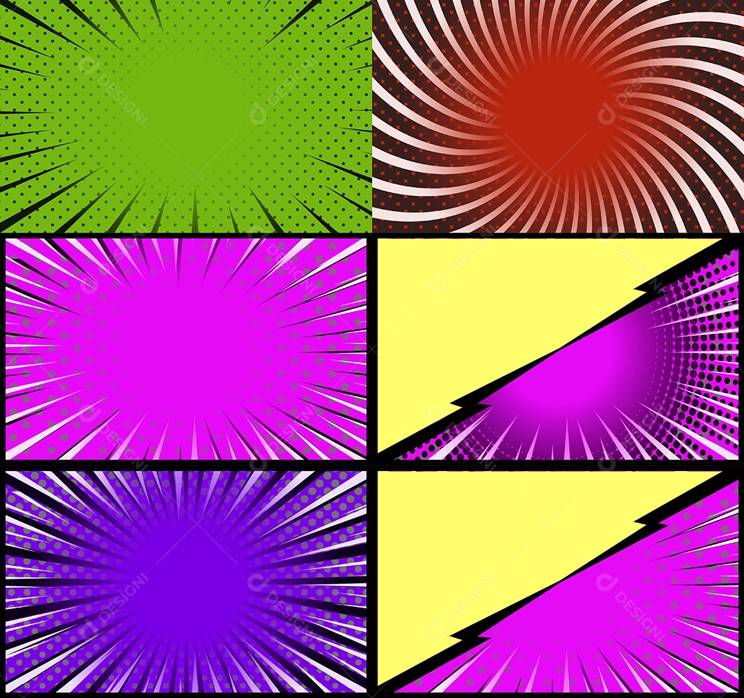 Fundo De Quadrinhos Coloridos Vetor EPS