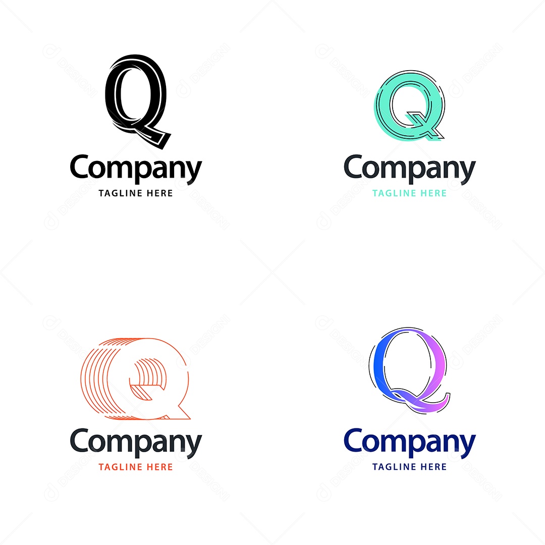 Logo Q Personalizada Logotipos Modernos EPS